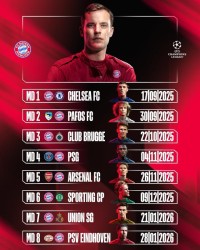 开云体育-拜仁慕尼黑欧冠阶段赛程：首战切尔西，11月连战巴黎、阿森纳